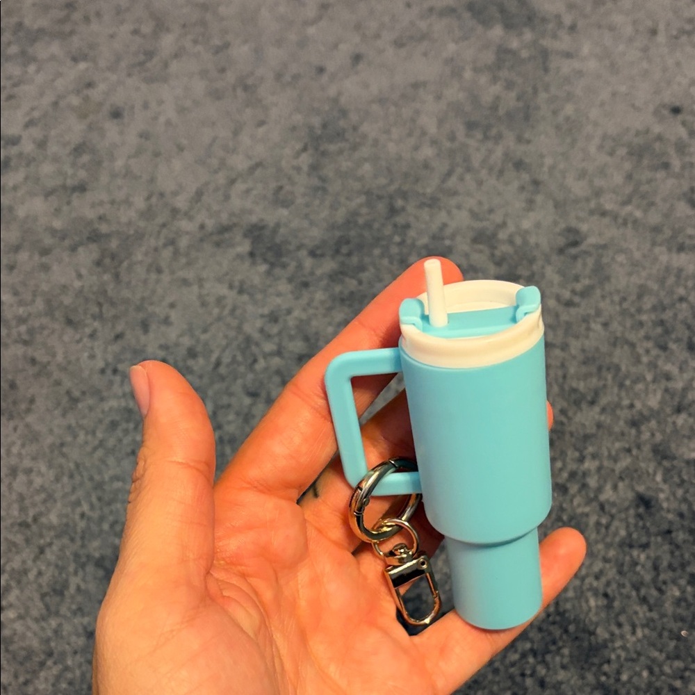 Portable Blue Water Bottle Keychain